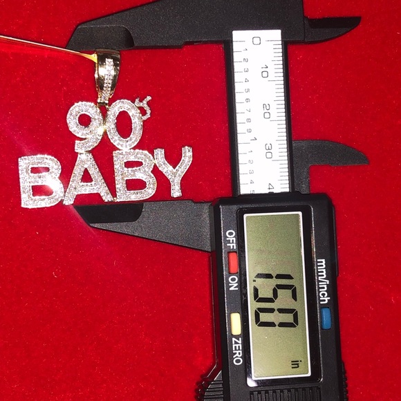 10k solid real pendant for men, natural si diamonds, free appraisal 90s Baby HOT - Picture 4 of 7